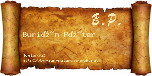 Burián Péter névjegykártya