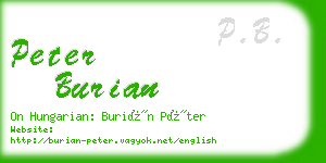 peter burian business card
